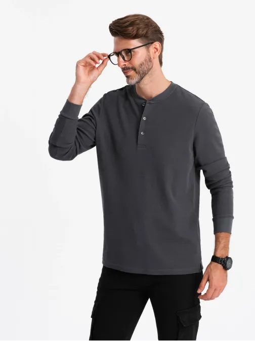 Grafitové úpletové pánske tričko V3 LSCL-0120