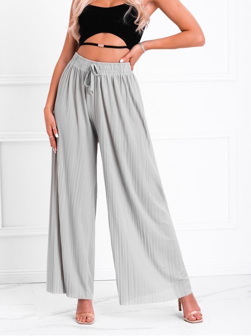 Trendové dámske culotte nohavice v šedej farbe PLR085