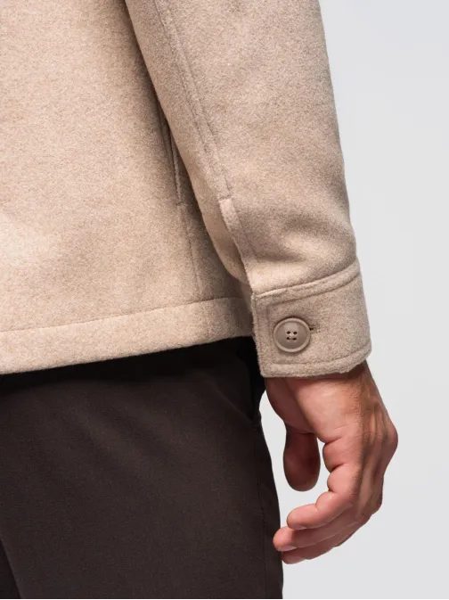 Štýlová béžová bunda s viskózou V1-JANP-0199