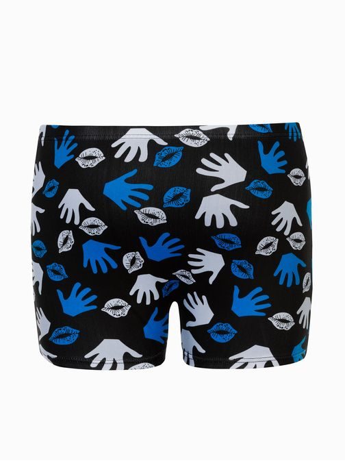 Pánske boxerky čierne s trendy vzorom  U505