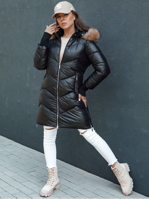 Dámska trendy bunda v čiernej farbe Lagoon