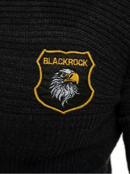 Obyčajný grafitový sveter v army štýle BLACK ROCK 18034
