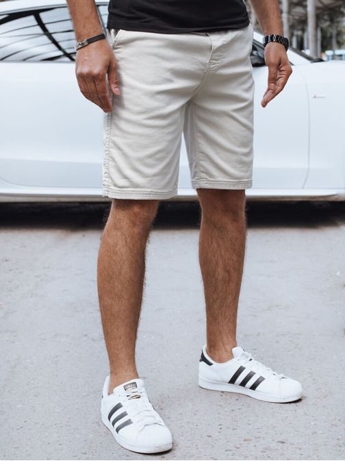 Moderné svetlo šedé látkové kraťasy