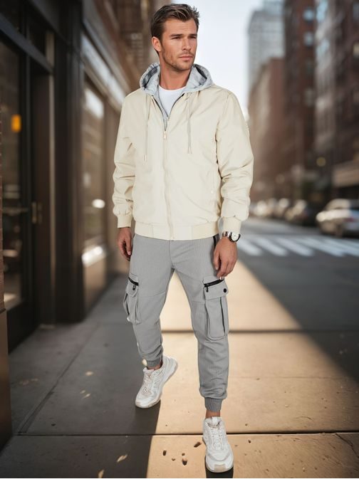 Jedinečná biela bomber bunda s kapucňou