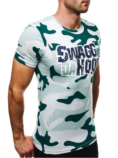 Trendové zelené maskáčové tričko Athletic 1029