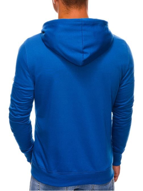 Modrá mikina s kapucňou na zips B1211