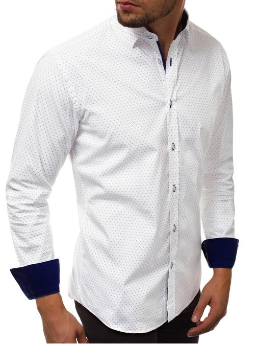 Trendy biela pánska košeľa V/K154