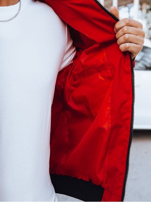 Prešívaná červená zimná bunda