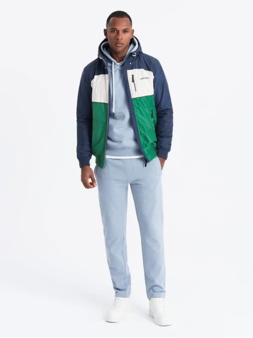 Pohodlná zeleno-modrá prechodná športová bunda V20 JANP-0194