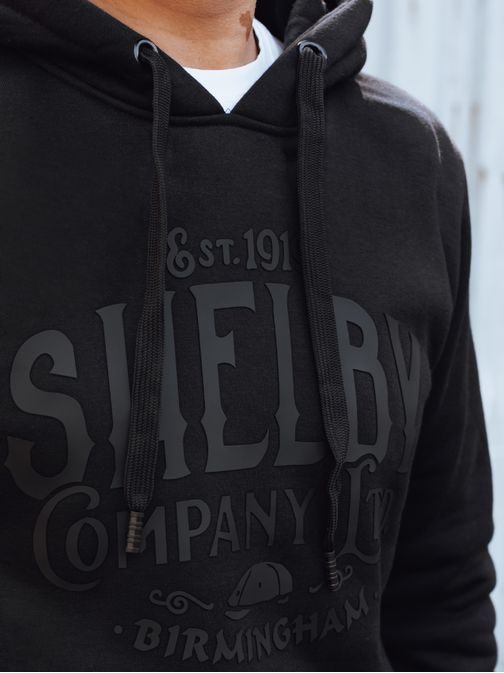 Čierna pánska mikina s originálnym nápisom