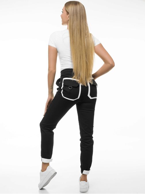 Neobyčajné dámske jogger nohavice v čiernej farbe  O/8051