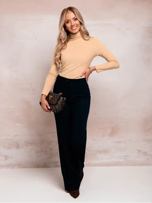 Dámsky béžový rolákový sveter ELR021