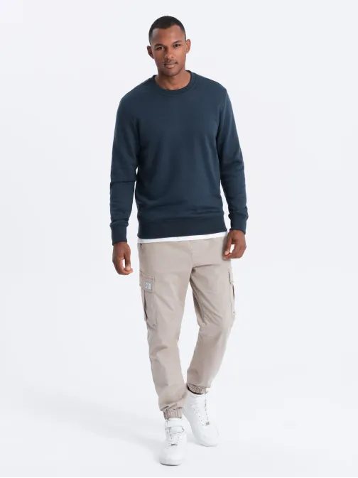 Jednoduchá granátová mikina bez kapucne B978