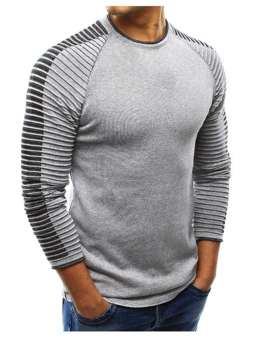 Originálny šedý sveter