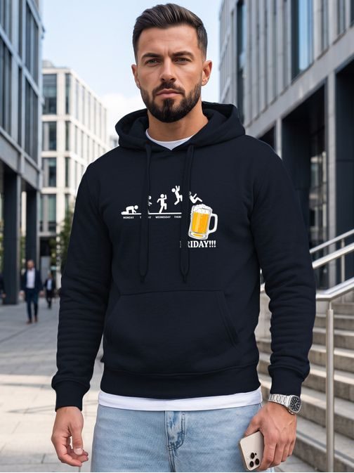 Trendy granátová mikina s potlačou a s kapucňou