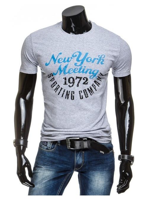 Sivé pánske tričko s krátkym rukávom 1972