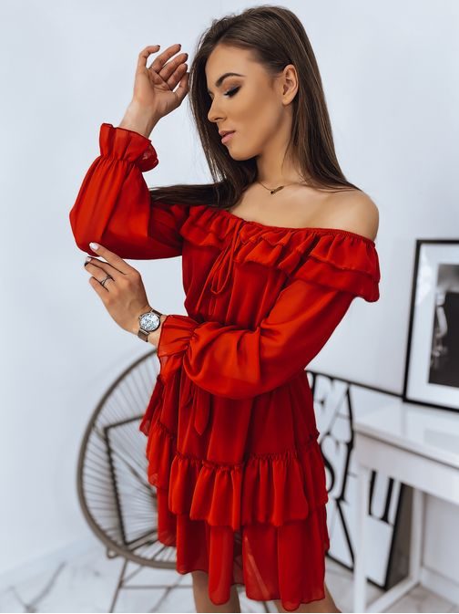 Štýlové španielske šaty Brianna v červenej farbe