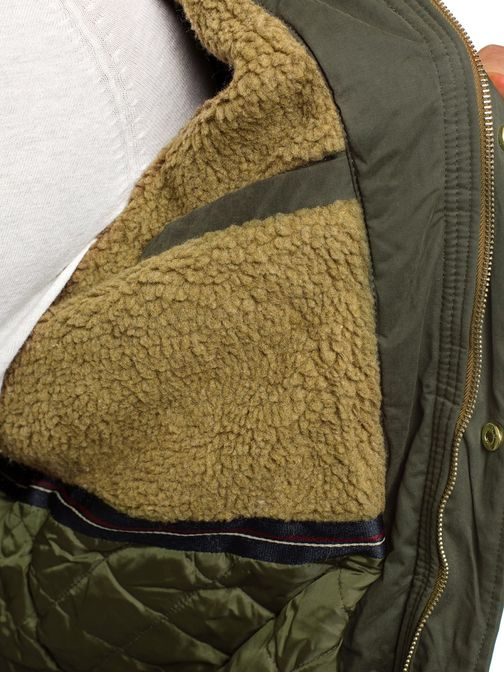 Zimná khaki parka s kapucňou X-FEEL 33183