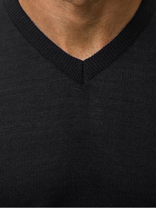 Pohodlný pánsky sveter čierny O/KV04Z