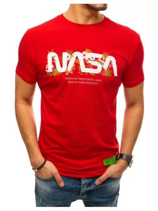 Originálne červené tričko s potlačou NASA
