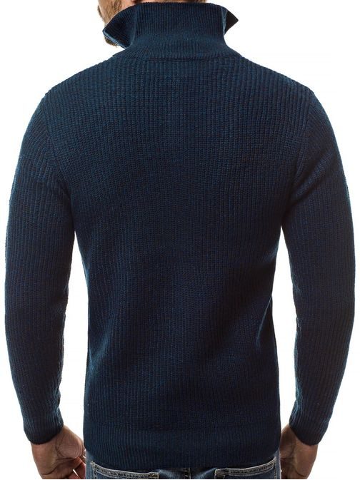 Granátový sveter v pletenom dizajne HR/1811