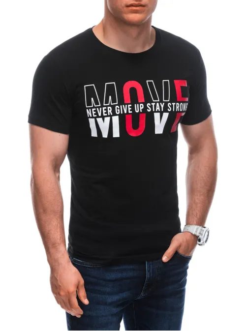 Čierne tričko s výrazným nápisom S1934