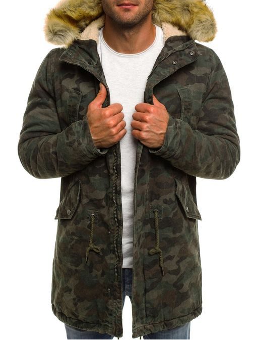 Army parka v tmavom maskáči AK-CLUB YL001