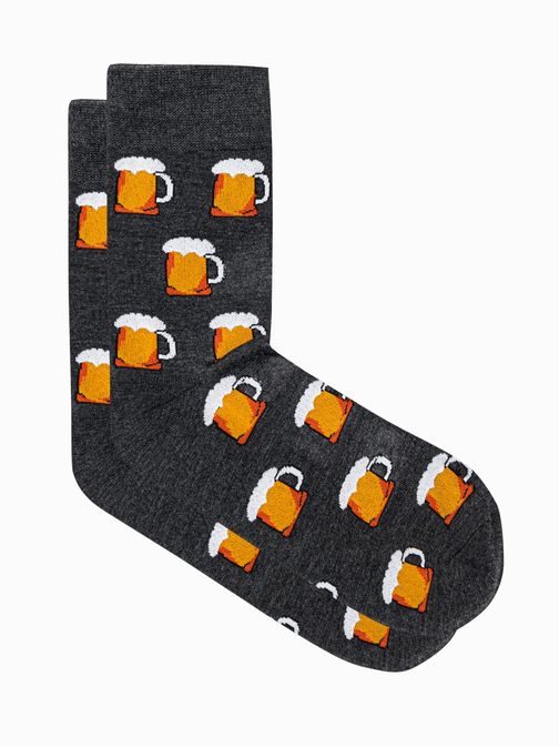 Pánske ponožky v tmavo šedej farbe Pivko U136
