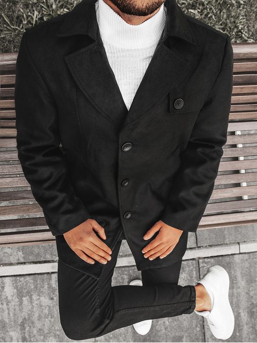 Moderný čierny pánsky kabát N/5922Z