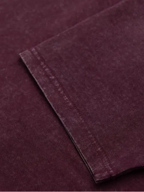 Bordové pánske tričko s vypraným vzorom V3 TSWT-0116