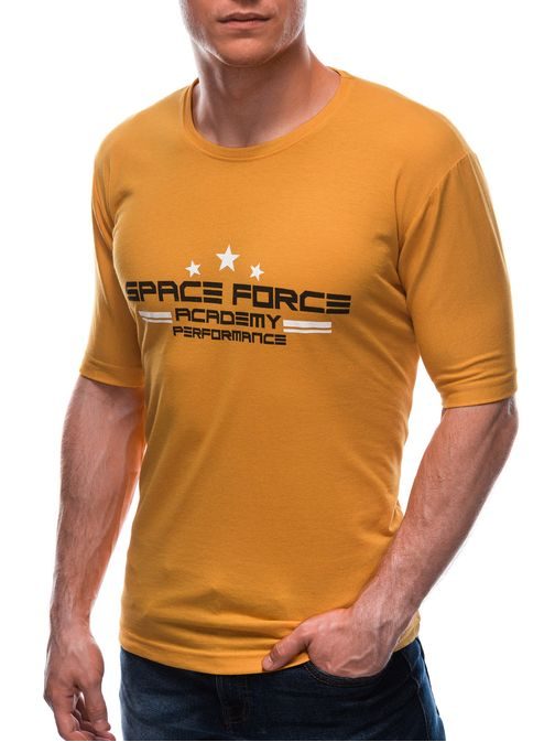 Horčicové tričko s nápisom Space Force S1676