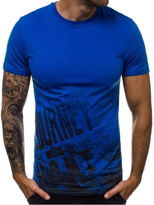 Pohodlné modré pánske tričko JS/SS100776