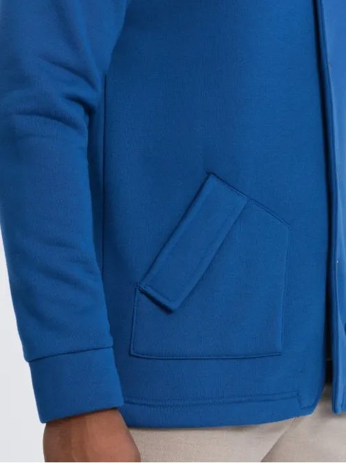 Módna modrá mikina na gombíky V1 SSZP-0171