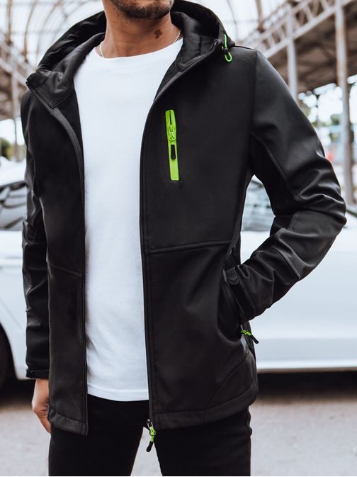 Trendy čierna pánska softshellová bunda