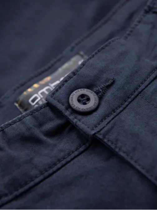 Pánske tmavomodré chinos šortky s lemom V10 SRCS-0197