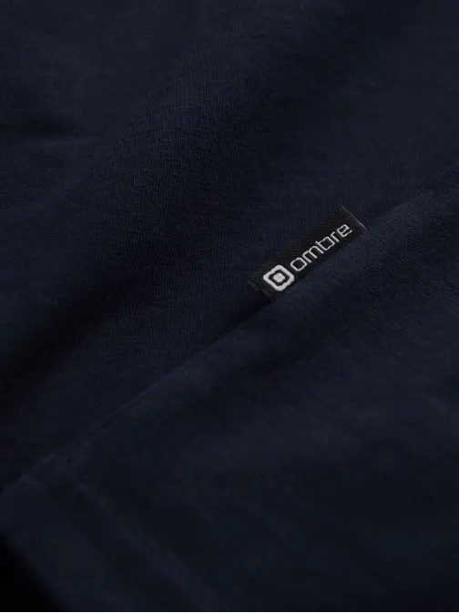 Tmavomodré tričko s dlhým rukávom a V-výstrihom, a s logom v2 LSCL-0110