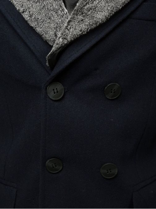 Granátový kabát s kožušinou O/5626