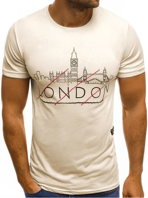 LONDON PANORAMA béžové tričko MECH/2087