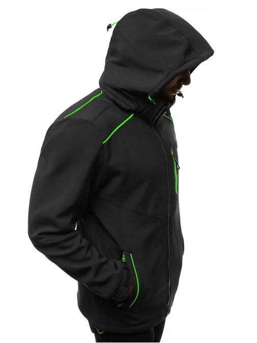 ČIERNO-ZELENÁ  SOFTSHELL BUNDA GE/12259Z