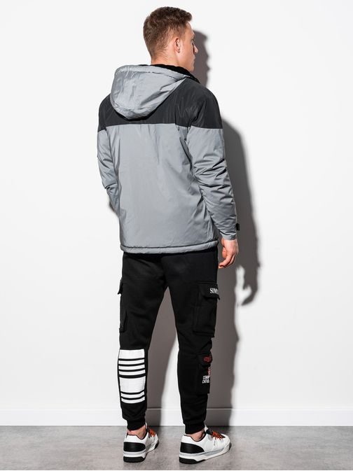 Reflexná zimná bunda v šedej farbe C462