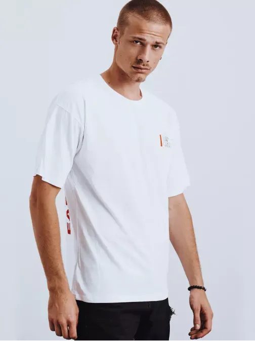 Pánske tričko s potlačou v bielej farbe