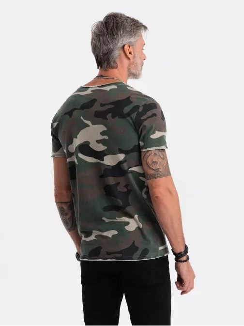 Moderné khaki maskáčové tričko S1616