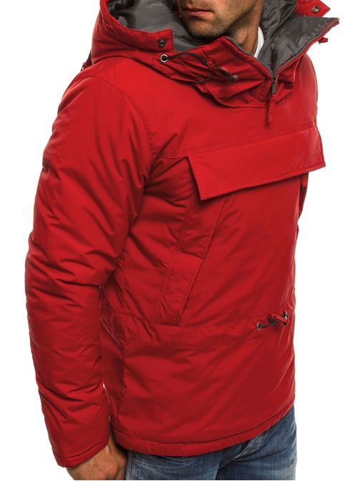 Výrazná červená zimná bunda s klokaním vreckom J.STYLE AK166
