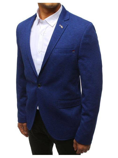Elegantné jednoradové modré sako