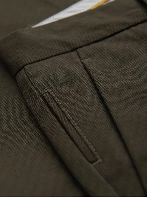 Tmavozelené chinos nohavice s jemnou textúrou V4 PACP-0184