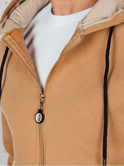 Moderná kamelová mikina s kapucňou