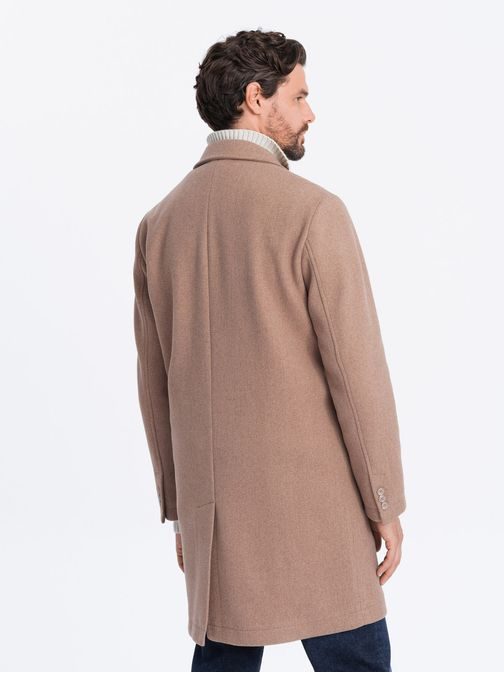 Béžový jednoradový kabát V7 COWC-0104