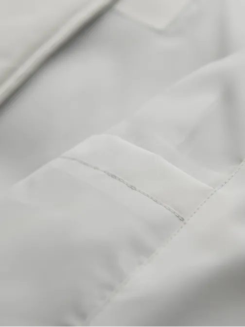 Nadčasová šedá bunda s asymetrickým prešívaním V4 JAHP-0252