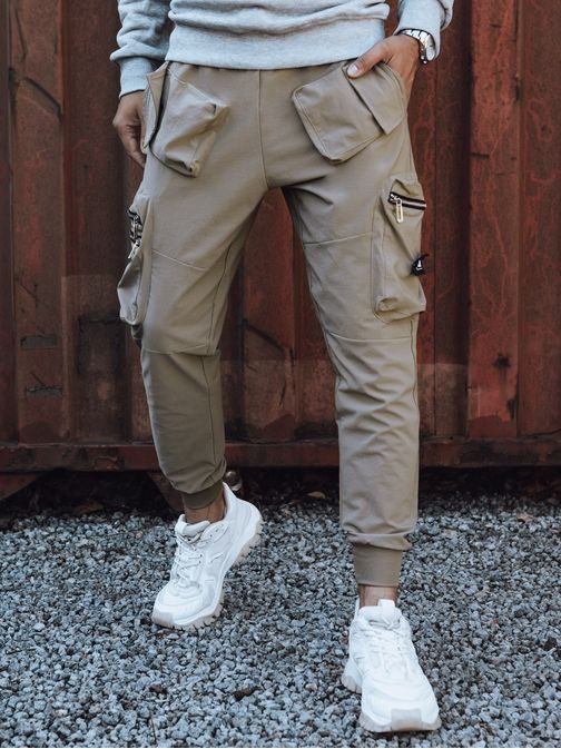 Pánske béžové cargo nohavice