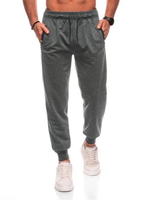 Šedé pánske tepláky s logom P1513